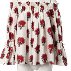 Alexander McQueen off the shoulder floral blouse